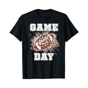 Game Day Leopard Football Cheetah Funny Football Lover T-shirt Gift For Fan